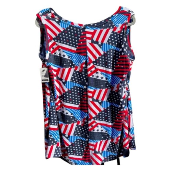 Lane Bryant Womens Sleeveless Top Shirt Plus 18/20 Patriotic Stars Stripes Blue - Picture 6 of 6